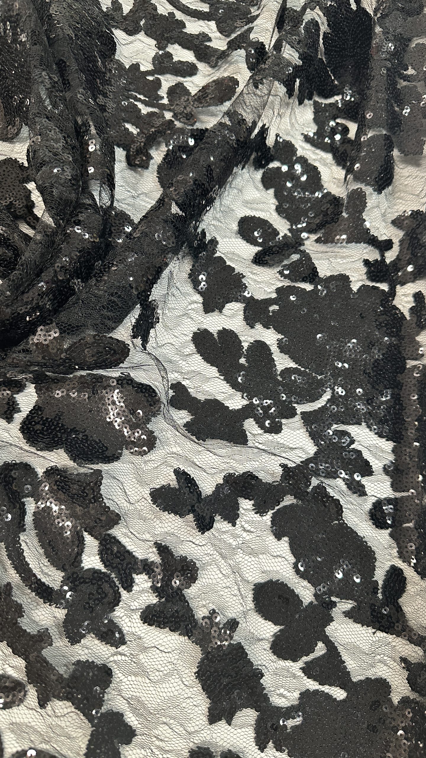 Tul seda Bordado Lentejuelas negro - Imagen 2