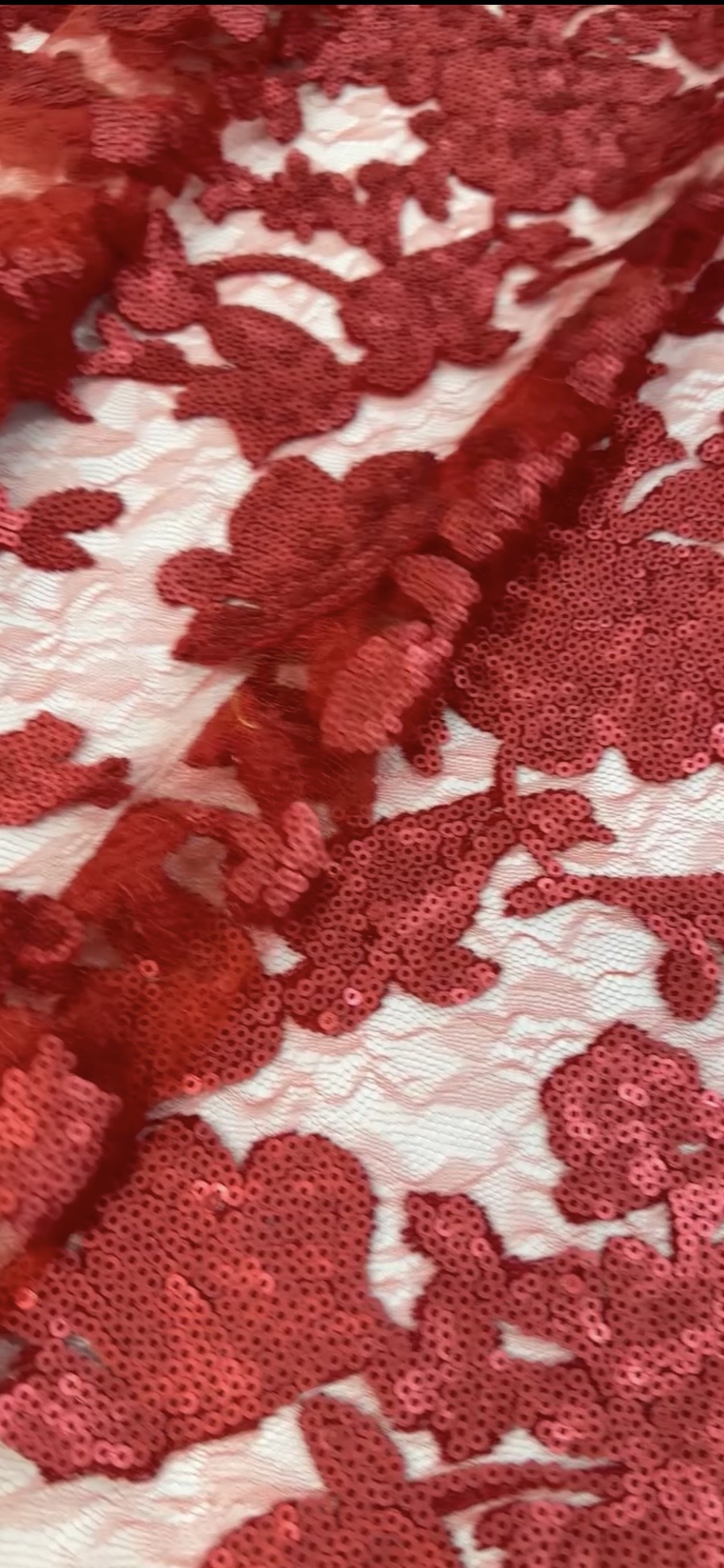 Screenshot Tul seda Bordado Lentejuelas rojo - Imagen 2