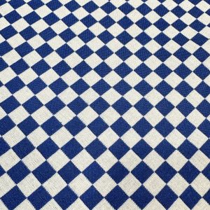 Loneta doble azul cuadro Vichy